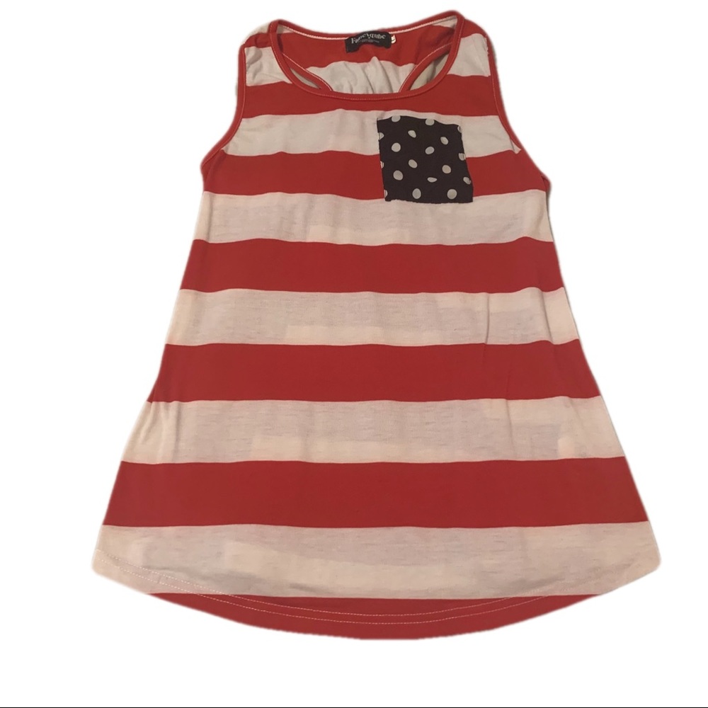 Red White & Blue Tank w/ Bow Detail